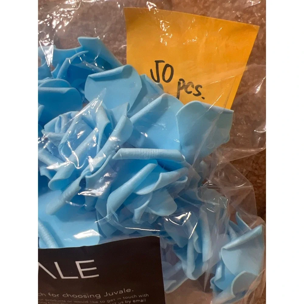 Juvale Light Blue Artificial Foam Roses Bulk Set 46pcs Stemless Floral Decor DIY